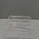 YAGELI Clear Acrylic Napkin Holder – Elegant Scalloped Tray for Cocktail, Bathroom, Kitchen & Dining – Flat Paper Towel & Disposable Napkin Organizer for Weddings, Bars, Hotels and Home(6.5x6.5in)