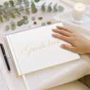 &And Per Se Guest Book for Party, Photo Book, Blank Book and Birthday Guest Book for Special Events, Baby Shower Book to Sign with Blank Lined Pages & Photo Spots (White)