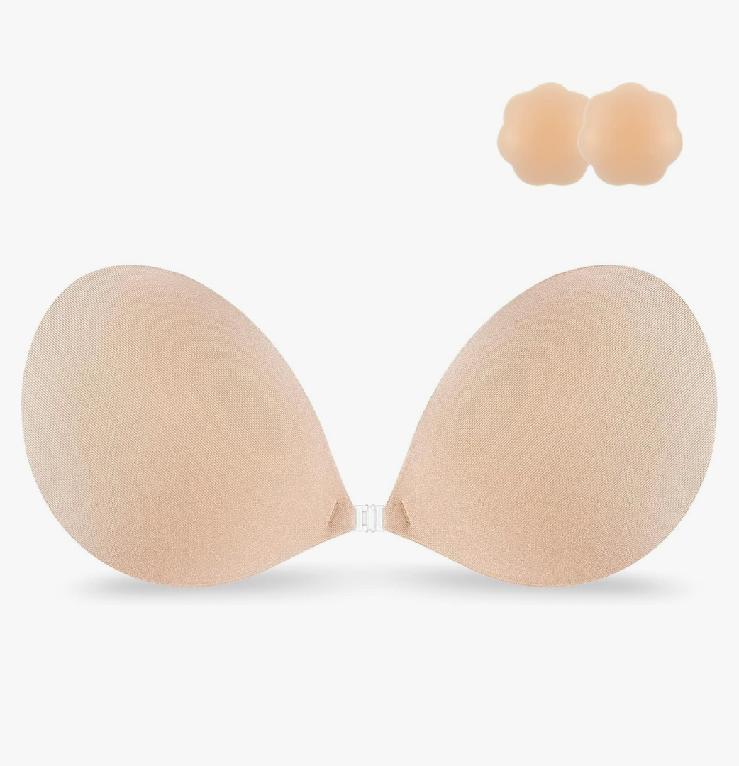 Niidor Adhesive Strapless Bra for Women Sticky Invisible Push up Silicone Bra for Backless Dress 2025 Upgraded Clasp Bras