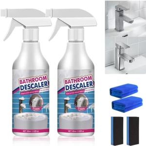 Roying Stubborn Stains Cleaner, Bathroom Descaler Cleaner, Bathroom Descaler Foam Cleaners, Multipurpose Bathrooms Foam Cleaners, Powerful Descaling Cleaning Agent for Bathtub Glass, 2 Pcs