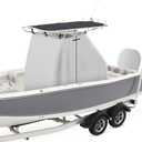 1200D Waterproof T-Top Boat Center Console Cover with Motor Cover, Heavy Duty Marine Grade Polyester Fabric, Fit T-Top Center Console 95" L 59" W 72" H, Gray
