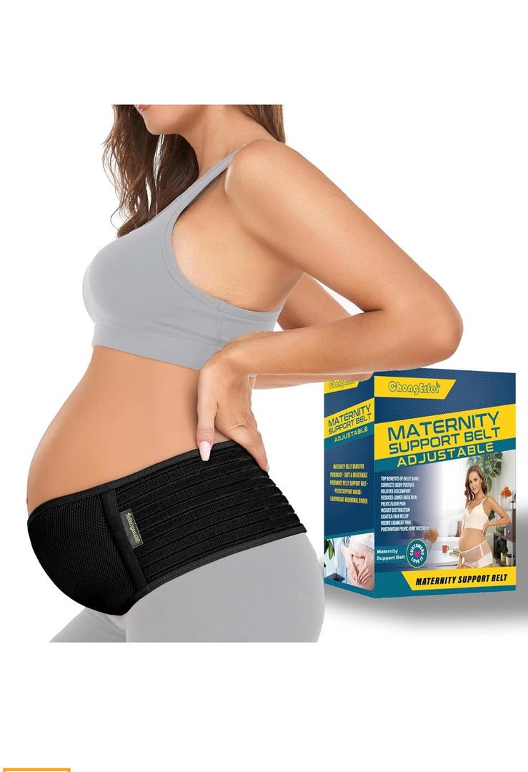 ChongErfei Pregnancy Belly Band Maternity Belt Back Support Abdominal Binder Back Brace - Pregnancy Waist Cincher (Size Large)