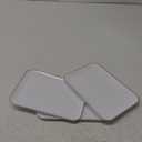 3 Pack Plastic Serving Trays for Party - White and Gold Serving Tray 8 by 11 in - Heavy Duty Dessert Trays for Food - Rectangular Party Serving Trays, Gold Platters