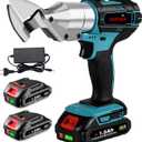 Cordless Metal Shear, Heavy Duty Electric Scissors for Cutting Metal, Iron, Stainless Steel, Carpet and Cardboard-Variable Speed with 2x 21V 1500mAh Batteries