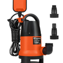 Sump Pump, Prostormer 1HP 3700GPH Submersible Clean/Dirty Water Pump with Automatic Float Switch for Pool, Pond,Garden, Flooded Cellar, Aquarium and Irrigation (Orange)