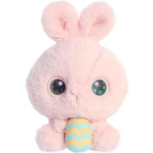 Aurora Vibrant Spring Flower Bunny Stuffed Animal - Decorative Charm - Endless Fun - Pink 6 Inches