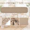 Taupe Stripe Ruffled Table Runner 72 Inches Long Scalloped Table Runner Rustic Cotton Tabletop Farmhouse Decor for Baby Shower Bride Shower Birthday Party Holiday Wedding