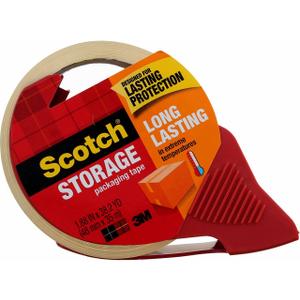 3M, Scotch Mailing & Storage Tape With Dispenser Tape With Dispenser, 1 8X38.2 Yds, 3 Pack