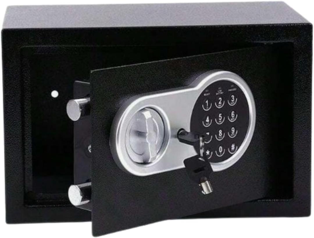 Perel Electronic safe with combination lock, including emergency key and mounting material, 20 x 31 x 20 cm, 4 kg