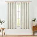 jinchan Boho Curtains Linen Blend for Living Room Farmhouse Sage Green Curtains 63 Inch Length 2 Panels for Bedroom Geometric Striped Light Filtering Window Drapes Rod Pocket Sage Green on Beige, Sage on Flax, 50"W x 63"L (Pack of 2)