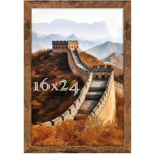 Picrit 16x24 Picture Frame, Photo Frame for Wall Mounting Display, Brown