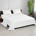 Linenwalas King Size Sheets Set, Rayon derived from Bamboo 4 Piece Bed Sheet Set, Cooling Silky Sheets, Soft, Moisture Wicking, 16 Deep Pocket Sheets (White, King)
