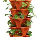 5 Tier Stackable Strawberry, Herb, Flower, and Vegetable Planter - Vertical Garden Indoor/Outdoor