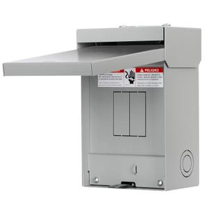 60 Amp Single Phase, 3 Wire, Solid Neutral, 2 Spaces and 4 Circuits Outdoor Circuit Breaker Enclosure(9.5 x 6 x 5 inches)