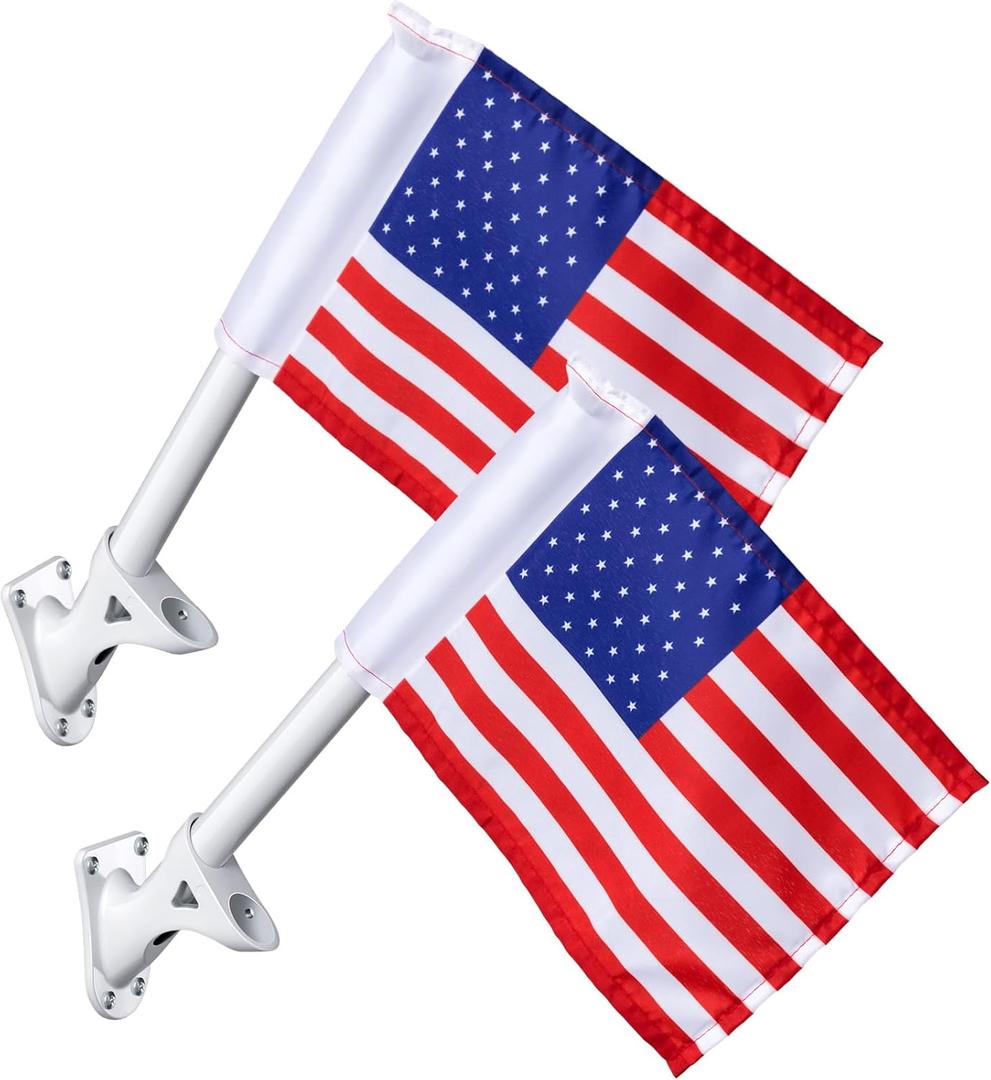 Peryiter 2 Sets American Flag Swing Set American Flag for Playset with Pole Playset Accessories 4th of July Decorations and Treehouse Playhouse Backyard Decorations