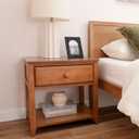 Plank+Beam Classic Nightstand with Shelf and 1 Drawer, Pecan | Exceptional Craftsmanship, Enhanced Durability, Solid Wood, 17.5" X 23" X 23"