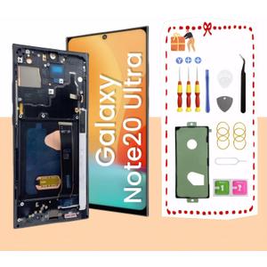 OLED for Samsung Galaxy Note20 Ultra 5G LCD Display Screen Assembly Replacement for Samsung Note 20 Ultra Touch Digitizer Screen with Frame Toolkits N985U N986U (Black)