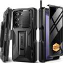 TONGATE for Z Fold 5 Case, [with S Pen Slot & Hinge Protection] [Privacy Glass Screen Protector] Full-Body Military Drop Phone Case for Samsung Galaxy Z Fold 5 with Kickstand & Belt Clip, Black