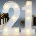 H:8.26 Inches Light Up Numbers 21 Sign, Happy 21st Birthday Decorations for Her & Him, 21 Year Old Party Centerpieces Table Decorations for Women & Men
