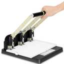 Heavy Duty 3 Hole Paper Punch,150 Sheet Capacity,Ergonomic Handle, Large Capacity Tray and Durable Metal, for Office, Home & Print Shop Use,Replaceable Cutter Head