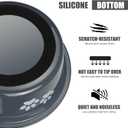 Stainless Steel Dog Bowls, Nonslip Rubber Bottom No Spill Proof Skid Metal Insulated Dog Bowls for Large Medium Small Breed Dogs (Grey, 6.6 Cups/53 OZ)