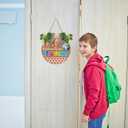 3D Classroom Door Sign,Welcome to Our Classroom Wreath,Teacher Door Sign,Welcome Back to School Decor Apple Book,First Day of School Wall Decoration for Kindergarten Preschool Playroom (Colourful & Light Brown)