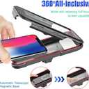 Bike Phone Mount Waterproof.Universal Bike Mobile Phone Holder,Adjustable Motorcycle Phone Mount with Touch Screen/360° Rotation for Motorbike Bicycle Stroller Handlebar Clamp Fits 4-6.8'' Cellphones.