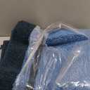 PURRUGS Dirt Trapping Door Mat 32" x 48", Non-Slip Machine Washable Entryway Rug, Entrance Mat, Indoor Front Door Mat, Super Absorbent Entry Rug for Muddy Shoes & Paws, Light Blue & Navy