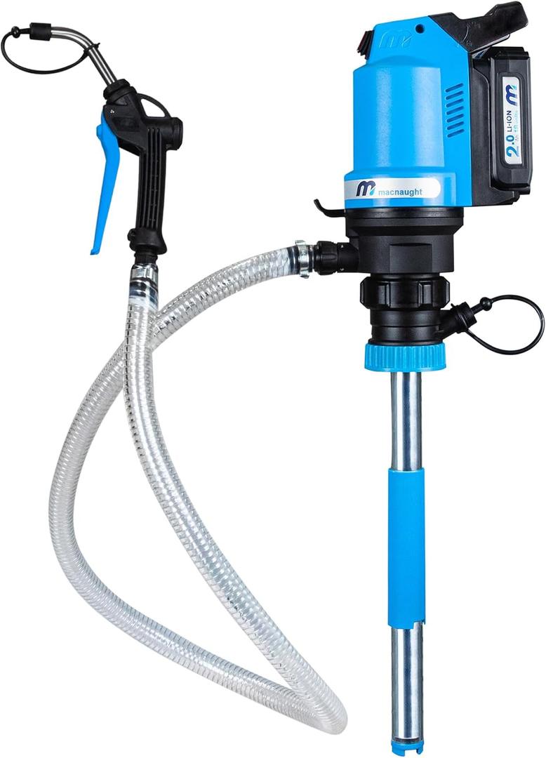 Macnaught BOP20 Battery Powered 5 Gallon Bucket Oil Transfer Pump kit. Everything Needed to Pump Oil, ATF or Coolants.