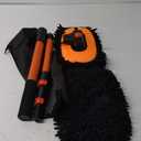 YeewayVeh 55" Car Wash Brush Mop with Long Handle, 15 Degree Curved Extendable Car Wash Brush with Extra Microfiber Mop Head, Soft Car Washing Brushes with Storage Bag for Truck SUV Cleaning, Orange