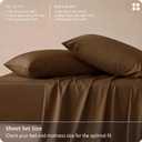 Bedsure Queen Sheet Set, Rayon Derived from Bamboo, Cooling Sheets, PureWoven, Breathable & Soft, Deep Pocket Up to 16 Inches, Hotel Luxury Silky Bedding for Hot Sleepers, Brown