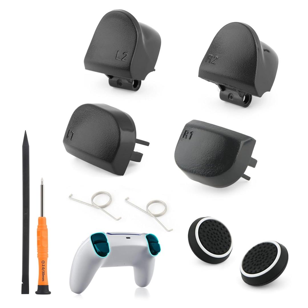 For PS5 L1 R1 L2 R2 Trigger Buttons Replacement for PlayStation 5 PS5 BDM-030 Shoulder Buttons with Springs Accessories Repair Tools