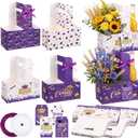 ReliThick 24 Set 2026 Graduation Decorations 2 Cup Disposable Drink Carrier with Card Ribbon Coffee Cup Holder Graduation Gifts for College High School Graduates Party(Purple)