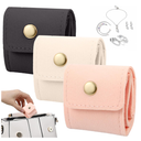 Matwsec 3 Pcs Mini Travel Jewelry Bag Travel Jewelry Organizer Case Portable Foldable Jewelry Roll Bag with Buckle Small Jewelry Box for Necklaces, Rings, Earrings, Women