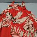PATPAT Matching Family Outfits Mother Daughter Matching Dresses Tropical Floral Palm Leaf Print Spaghetti Strap Mommy and Me Beach Dresses Red Leaf Print Hawaiian Outfit for Toddler Girl 3Y-4Y