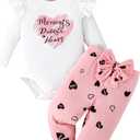 GDTOGRT Newborn Baby Girl Clothes Outfit Set Sweet Ruffle Romper, Pants and Headband 0 3 6 9 12 18 Months Infant Clothing