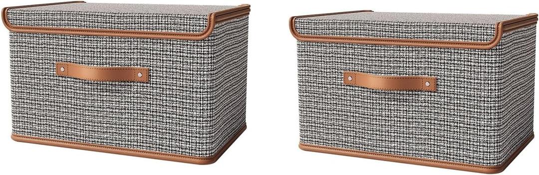Flip Lid Storage Box, Home Clothing Storage Box, Wardrobe Storage Box, 2 Pack (Small : 58cm)