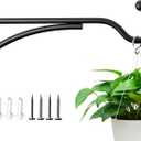 saffruff 11 Inch Heavy Duty Plant Hangers Outdoor, Metal Plant Brackets for Hanging Baskets, Plant Wall Hooks for Bird Feeders, Wind Chimes & Lanterns, Premium Metal Hooks Matte Black, 30lbs Capacity