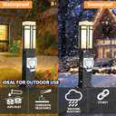 Outdoor Lamp Post with Outlet, Modern Post Light Fixture for Yard, Aluminum Lamp Pole Outdoor Lighting with Glass, Waterproof Outside Street Light for Pathway Garden Patio (27.5''H, 1 pc)