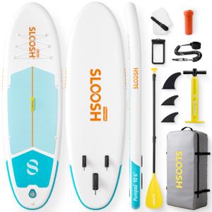 SLOOSH Inflatable Stand Up Paddle Board, 10'6" Paddle Boards with Premium Accessories, Non-Slip EVA Deck, Ultra-Light Carry Bag Pump, Purepad SUP for Youth & Adults of All Skill Levels, Glacier Milk