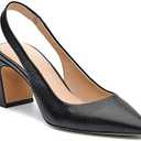 Jeimpoey Women's Sling back Chunky Heels Point-toe Pump Shoes Block Heel Summer Sandals Low-heel Party Shoes, 7.5