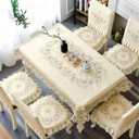57 Inch X 86 Inch Oblong Tablecloth, Vintage Embroidery Flower Lace for Wedding Party Dining Restaurant Home Decoration Table Cloth Rectangular
