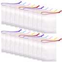QfwdfcTrenz 20PCS Exfoliating Soap Bag Handmade Soap Bubble Mesh Bags Double Layer Thicken Foam Net Soaps Saver Sack Exfoliating Soaps Saver Pouch Drawstring Holder Bags for Bath & Shower, Colorful