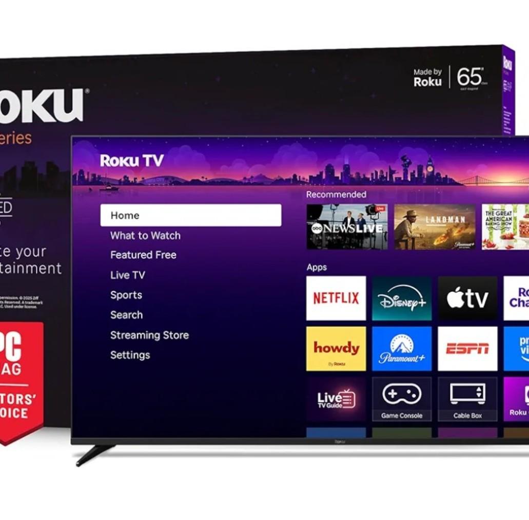 Roku Smart TV – 65-Inch Pro Series, Mini-LED TV – RokuTV with Backlit Voice Remote Pro – Flat Screen 4K QLED Television with 120Hz Refresh Rate & Dolby Vision IQ, Live News, Sports, Entertainment