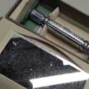 VIKINGS BLADE Double Edge Safety Razor for Men + 5 Swedish Steel Blades + Luxury Case. Smooth, Reusable, Eco-Friendly (The Chieftain) (Chromium Silver)