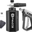 PWACCS Pressure Washer Foam Gun, Short Pressure Washer Gun, Foam Cannon for Car Wash Kit with 1/4" Quick Connector, Pressure Wash Handle for Power Washer with M22 Male Inlet, 4000 PSI, 1.5 Liter