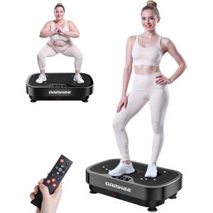Vibrating Board Exercise Machine, Vibrating Platform for Lymphatic Drainage, 120 Speeds, Upgraded Vibrating Board for Weight Loss, Full Body Workout Equipment, Perfect for Home Fitness (Black)