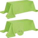 Fokitut 2 Pack Waterproof Rectangle Tablecloth, 90x132 Inch,Stain Resistant and Wrinkle Polyester Table Cloth, Fabric Table Cover for Kitchen Dining, Wedding, Party, Holiday Dinner-Apple Green