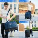 Rolling Duffle Bag with Detachable Wheels, Large Capacity Expandable Foldable Suitcase for Travel,Collapsible Luggage Carry on Duffel Overnight Weekend Bags