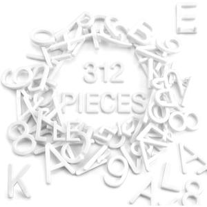 1 Inch Plastic Letter Board Letters, 312 PCS White Replacement Letters and Numbers, Compatible with 1-Inch Letter Grooves for Felt and Directory Boards, Letters Only